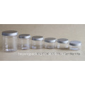 50g 100gl 150gl 250g 500g clear cosmetic PET jar with aluminium lid